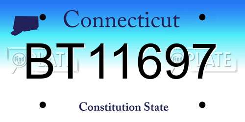BT11697 Connecticut License Plate