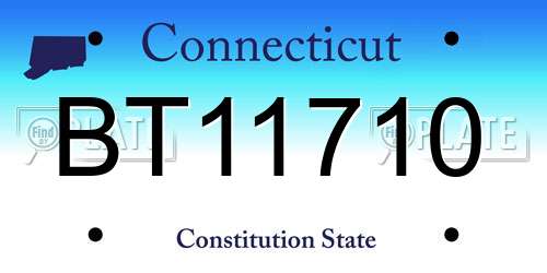 BT11710 Connecticut License Plate