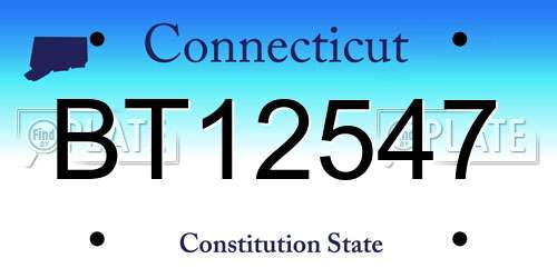BT12547 Connecticut License Plate