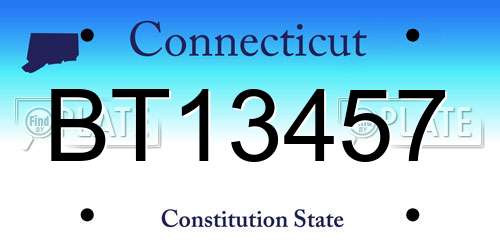 BT13457 Connecticut License Plate
