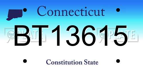 BT13615 Connecticut License Plate