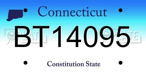 BT14095 Connecticut License Plate