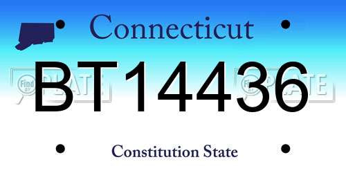 BT14436 Connecticut License Plate