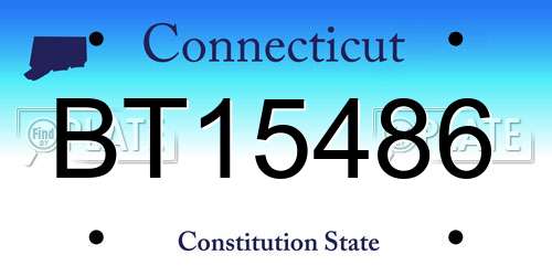 BT15486 Connecticut License Plate