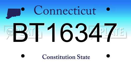 BT16347 Connecticut License Plate