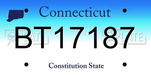 BT17187 Connecticut License Plate