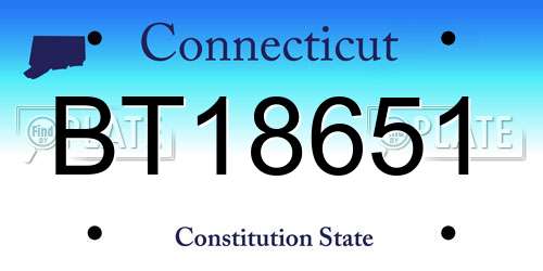 BT18651 Connecticut License Plate
