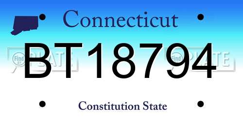 BT18794 Connecticut License Plate