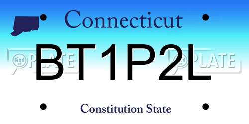 BT1P2L Connecticut License Plate