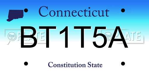 BT1T5A Connecticut License Plate