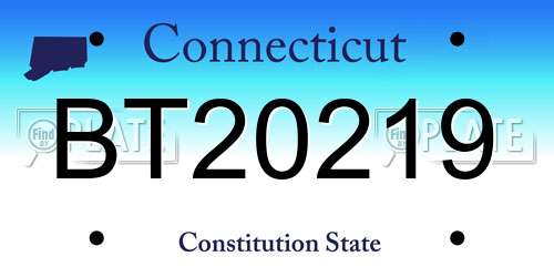 BT20219 Connecticut License Plate