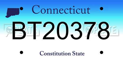 BT20378 Connecticut License Plate