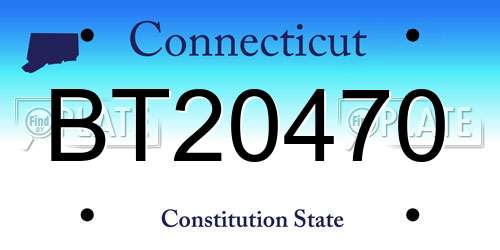 BT20470 Connecticut License Plate