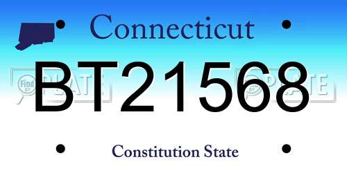BT21568 Connecticut License Plate