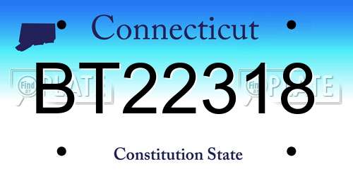 BT22318 Connecticut License Plate