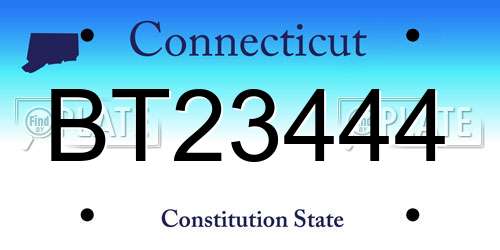 BT23444 Connecticut License Plate