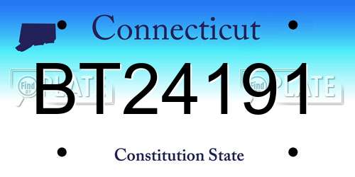 BT24191 Connecticut License Plate