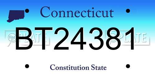 BT24381 Connecticut License Plate
