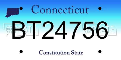 BT24756 Connecticut License Plate