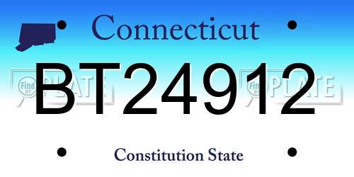 BT24912 Connecticut License Plate