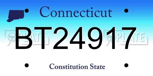 BT24917 Connecticut License Plate