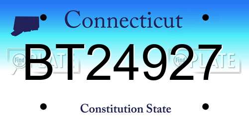 BT24927 Connecticut License Plate