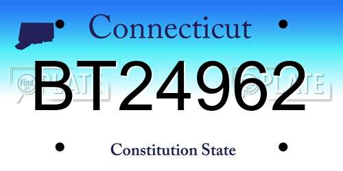 BT24962 Connecticut License Plate