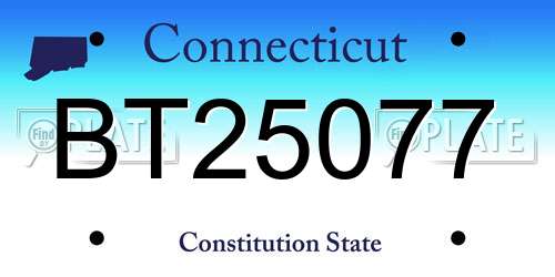 BT25077 Connecticut License Plate