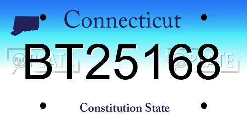 BT25168 Connecticut License Plate