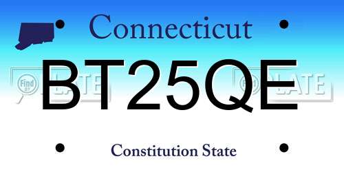 BT25QE Connecticut License Plate