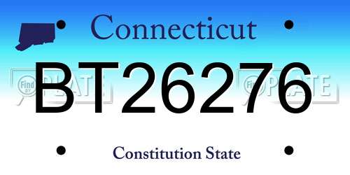 BT26276 Connecticut License Plate