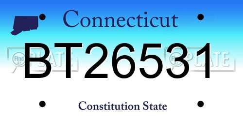 BT26531 Connecticut License Plate