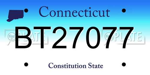 BT27077 Connecticut License Plate