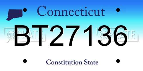 BT27136 Connecticut License Plate