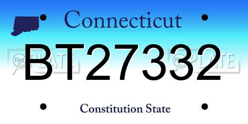 BT27332 Connecticut License Plate
