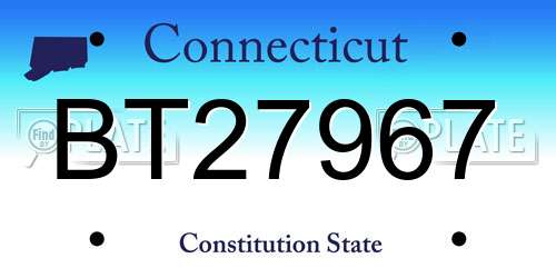 BT27967 Connecticut License Plate