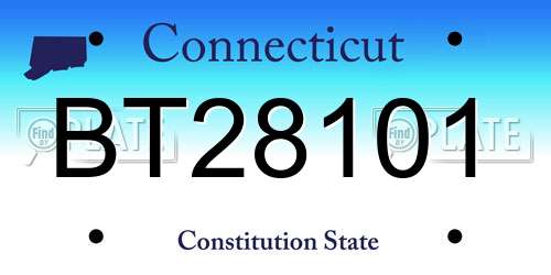BT28101 Connecticut License Plate