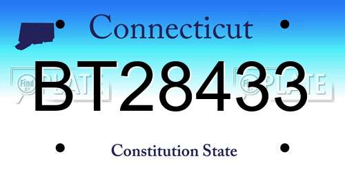 BT28433 Connecticut License Plate