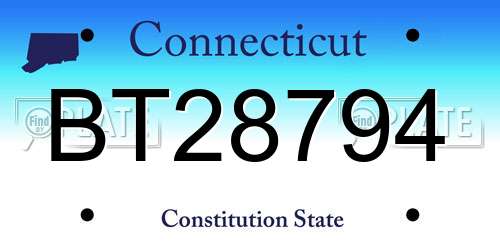 BT28794 Connecticut License Plate