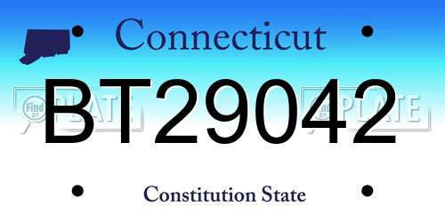 BT29042 Connecticut License Plate