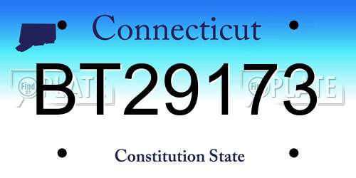 BT29173 Connecticut License Plate