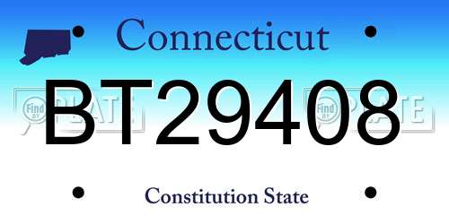 BT29408 Connecticut License Plate