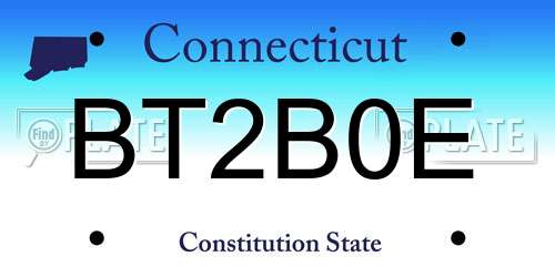 BT2B0E Connecticut License Plate