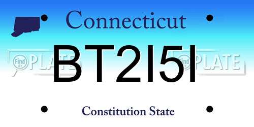 BT2I5I Connecticut License Plate