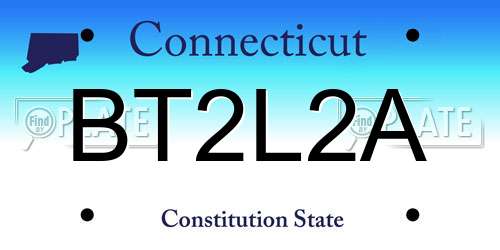 BT2L2A Connecticut License Plate