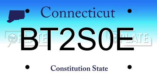 BT2S0E Connecticut License Plate