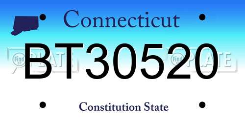 BT30520 Connecticut License Plate