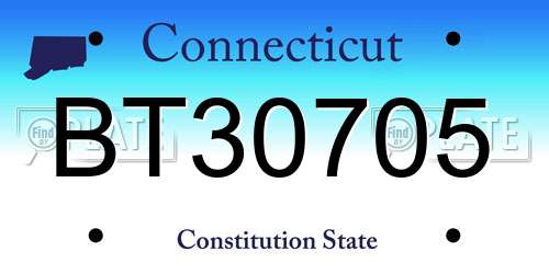 BT30705 Connecticut License Plate