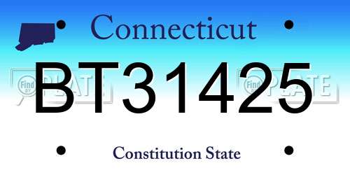BT31425 Connecticut License Plate