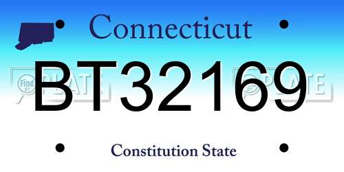 BT32169 Connecticut License Plate